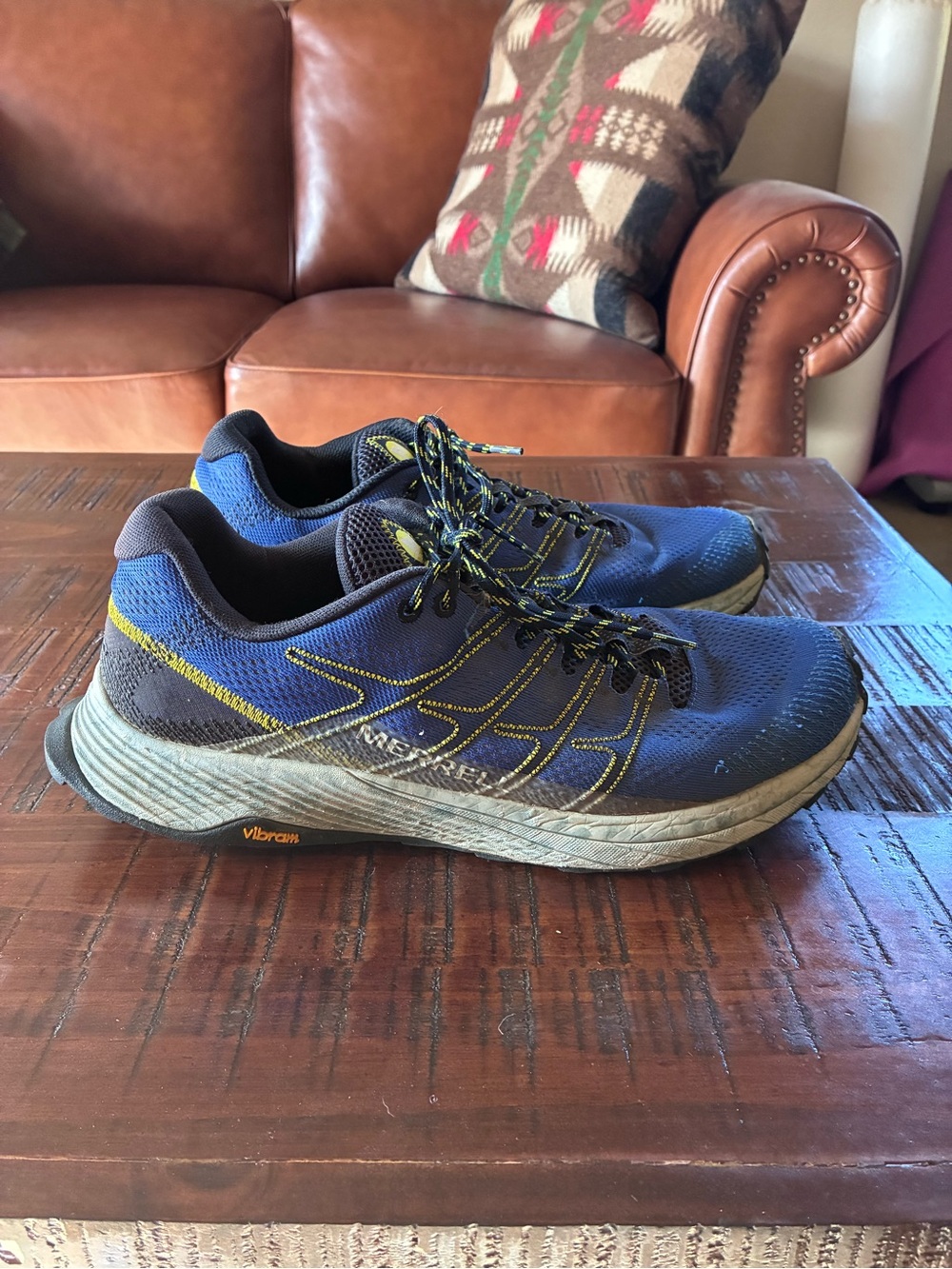 Merrell Men’s Floatpro Blue and Yellow Trail Running Shoes